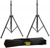 Pyle-Pro PSTK103 Heavy-Duty Aluminum Anodizing Dual Speaker Stand with Traveling Bag Kit