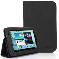 SupCase Slim Fit Folio Leather Tablet Case Cover for 7-Inch Samsung Galaxy Tab 2, Black (S3113-62A-BK)