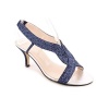 Caparros Women's Zorro Satin Open Toe Slingback Sandal in Blue Satin