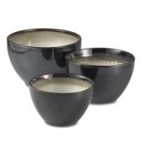 Sango Nova Black Mixing Bowls, Set of 3