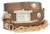 XOXO Women's XO5630  Metallic Brown Band with Chains Accent Double Wrap Watch