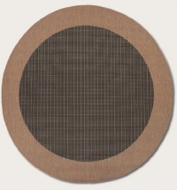 Couristan 1005/2000 Recife Checkered Field Black/Cocoa Rug, 7-Feet 6-Inch Round