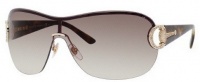 Gucci Women's 2875/N/S Shield Sunglasses,Gold Frame/Brown Gradient Lens,One Size