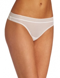 Calvin Klein Women's Second Skin Cut & Sewn Thong, White, Small