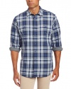 Nautica Men's Long Sleeve Straight Collar Plaid Woven