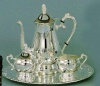 4 PC. ROMANTICA COFFEE SET - 4 PIECE ROMANTICA COLLECTION SILVER COFFEE SET