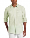 IZOD Men's Long Sleeve Solid Double Pocket Shirt