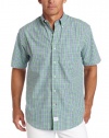 IZOD Men's Short Sleeve Plaid Button Down