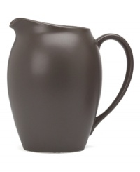 Crafted from versatile stoneware, this pitcher is perfect for casual dining and elegant entertaining. The deep chocolate brown color enriches any tabletop while the classic shape makes this pitcher a practical choice.