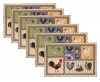 Park B. Smith Roosters and Chickens 6-Piece Tapestry Placemat Set, 12-1/2 by 19-Inch