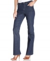 Look your slimmest in these Style&co. boot cut petite jeans, featuring a special tummy-smoothing panel at the front.