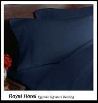 Royal Hotel's Solid Navy 600-Thread-Count 4pc King Bed Sheet Set 100-Percent Egyptian Cotton, Sateen Solid, Deep Pocket