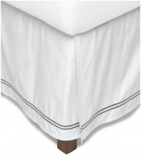 Pinzon 400-Thread-Count 100% Cotton Sateen Hotel Satin Stitch Queen Bed Skirt, Silver Grey