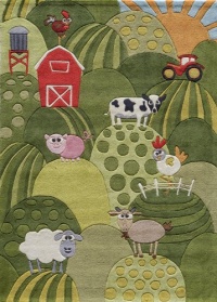 Momeni Lil Mo Barnyard Rug, Grass, 3' x 5'