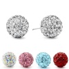 Authentic Diamond Color Crystal Disco Ball Stud Earrings. Many Colors & Sizes.