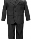 5 Piece Dark Gray Suit with Shirt, Vest, and Tie - Size 3T