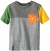 LRG Boys 2-7 Little Game Check Pocket Tee, Black Heather, 7