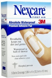 Nexcare Absolute Waterproof Premium Adhesive Pad, 2-3/8 x 4-5ct