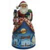 Enesco Jim Shore Heartwood Creek Santa with Village Scene Figurine, 9.75-Inch