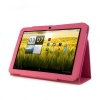 Evecase® Hot Pink Slim-Profile Leather Stand Case Cover for Acer Iconia Tab A200 A210 10.1-Inch Android Tablet Wi-Fi