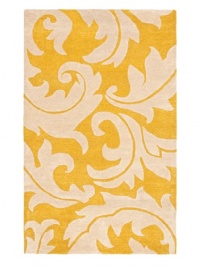 Safavieh Soho Collection SOH841A Handmade Gold and Ivory New Zealand Wool Area Rug, 5-Feet by 8-Feet