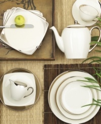 Bright platinum illuminates the crescent accents that grace the edges of this unique place settings collection from Pickard. 5-piece place setting includes 1 dinner plate, 1 salad plate, 1 bread and butter plate, 1 teacup and 1 saucer.