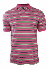 Polo Golf Ralph Lauren Men's Pro Fit Striped Polo (X-Large, Pink) [Apparel]