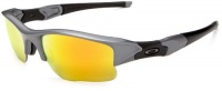 Oakley Men's Flak Jacket XLJ Iridium Polarized Sunglasses,Dark Grey Frame/Fire Lens,one size