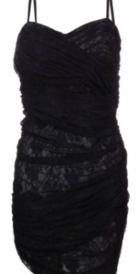 Marc New York Andrew Marc Draped Lace Dress (8, Black)