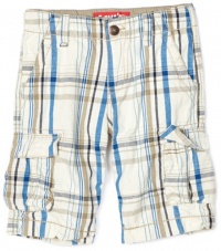 Levi's Boys 2-7 Cargo Short, Tan Plaid, 5