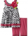 Sweet Heart Rose Baby-Girls Infant Zebra Bike Short Set, Pink/Black/White, 18