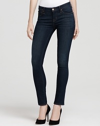 These MARC BY MARC JACOBS dark wash skinny jeans are designed to flatter from every angle and constructed from a comfortable stretch fabric for a better fit--add a fabulous pump and you're good to go.