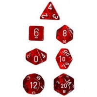 Polyhedral 7-Die Translucent Dice Set - Red