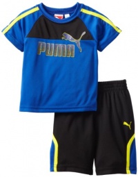 Puma - Kids Baby-Boys Infant Logo Short Set, Blue, 24