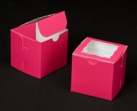 Dress My Cupcake Single Standard Pink Cupcake Box and Holder (With Window), Set of 100 - Holder, Box, Carrier, Display