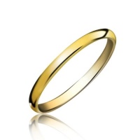 Bling Jewelry 2mm Gold Tungsten Carbide Unisex Wedding Band Ring