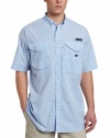 Columbia Men's Super Bonehead Classic Short Sleeve Shirt, X-Large/Tall, White Cap/Gingham