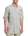 Columbia Men's Super Bonehead Classic Long Sleeve Shirt, Medium, British Tan/Multi Gingham