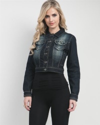 G2 Chic Cropped Stretch Denim Jacket