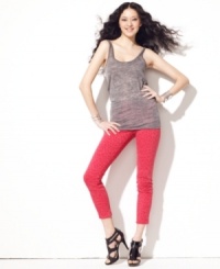 In a cherry red wash, these Joe's Jeans leopard-print skinny jeans are a must-have for a fashion-forward look!