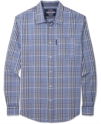 Bigger is always better with this large plaid print for your preppy fall style from Ecko Unltd.