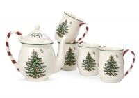 Spode Christmas Tree Peppermint Tea Set