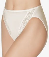 Wacoal Bodysuede Lace Leg Hi-Cut Brief, 7, Ivory