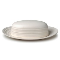 Mikasa Swirl White Covered Butter Dish