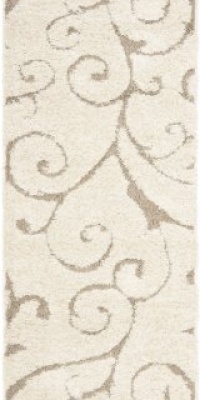 Safavieh Florida Shag Collection SG455-1113 Cream and Beige Shag Area Runner, 2-Feet 3-Inch by 7-Feet