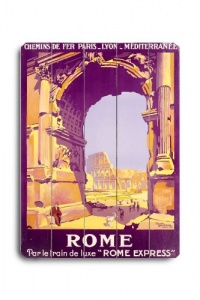 Arte House Wooden Sign, Rome Express Travel Poster