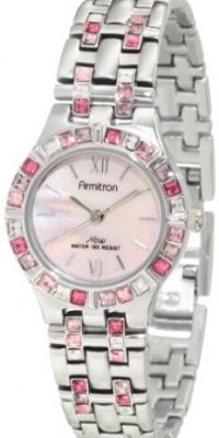 Armitron Women's 753782PMPS NOW Swarovski Crystal Accented Silver-Tone Dress Watch