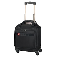 Comfort grip, one-touch dual-trolley aluminum handle system locks into two different positions, 41 & 39, to accommodate travelers of various heights. A four-wheel caster system adds stability, providing 360 degree maneuverability and producing zero weight-in-hand when rolling upright. Larger, 60mm rear casters allow you to tilt the bag onto two wheels to handle curbs and other obstacles with ease. Spacious main packing area expands 2.5 for additional packing capacity and features lockable zippers sliders. Removable Attach-a-Bag strap secures an additional bag to the front of the upright for consolidated travel.