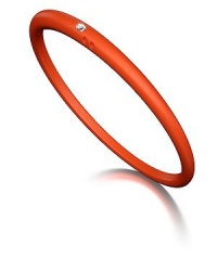 Diamond Stackable Bangle Bracelet in Orange Silicone