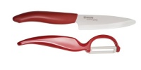 Kyocera Revolution Series 4-1/2-Inch Utility Knife And Peeler Gift Set, Red